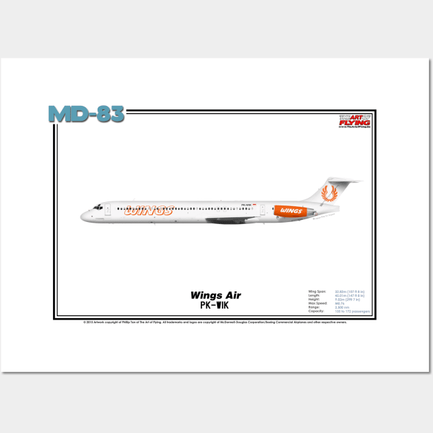 McDonnell Douglas MD-83 - Wings Air (Art Print) Wall Art by TheArtofFlying